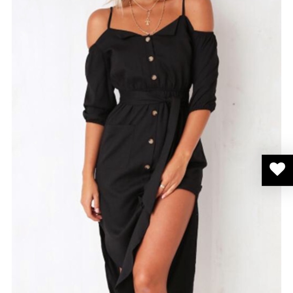 Black off shoulder midi NWOT